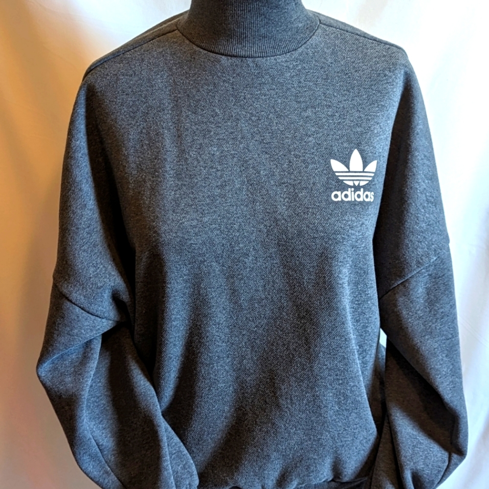 Adidas mock turtleneck gray sweatshirt
